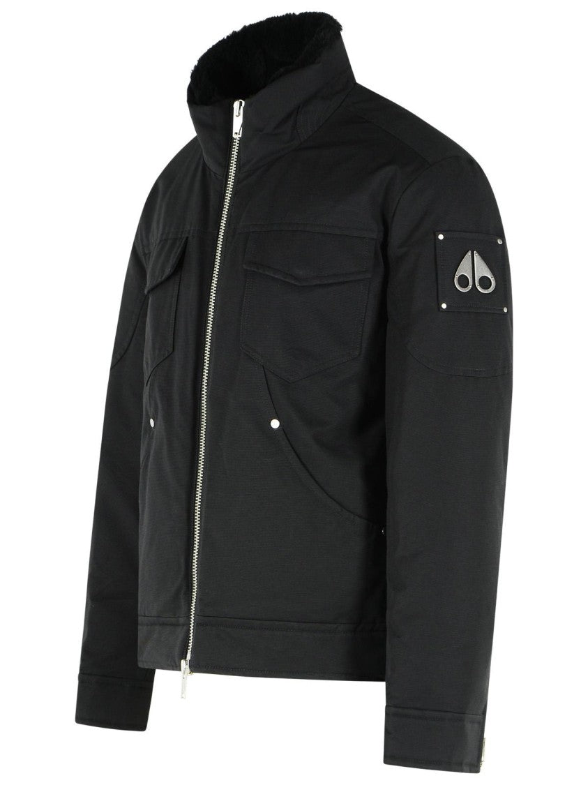 Moose Knuckles 'Falcon' Black Cotton Blend Jacket