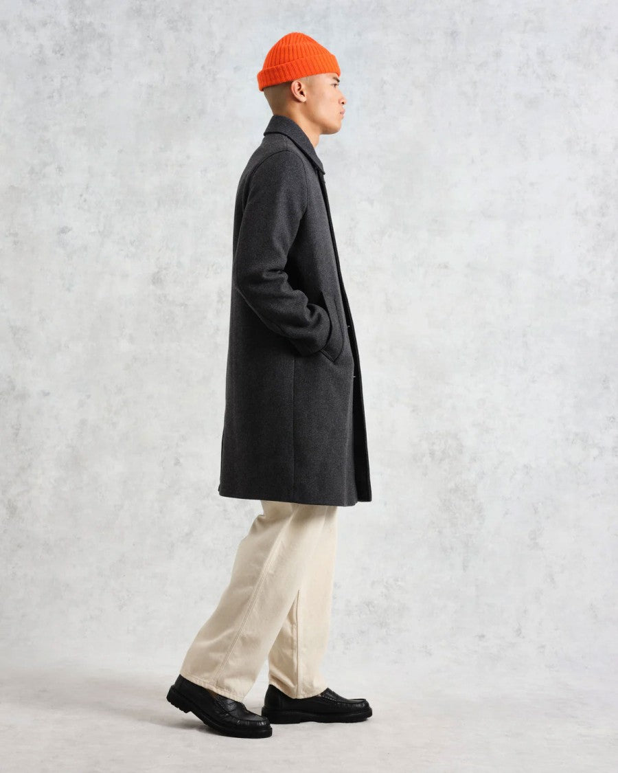 Wax London Mid-Length Charcoal Wool Blend Car Coat