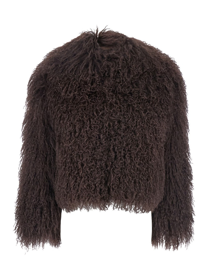 Plain Tibet Fur Short Jacket