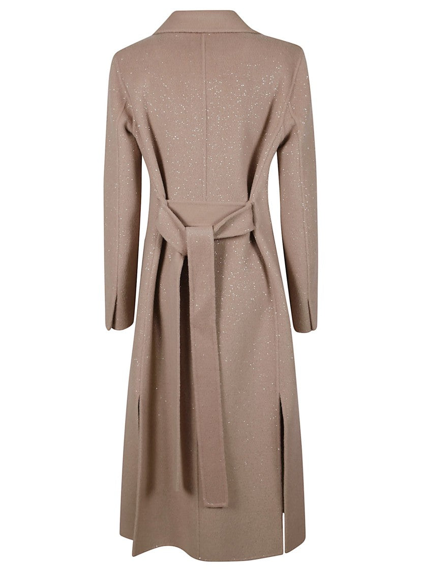 Ermanno Firenze Tailored Long Coat With Glitter Detailing