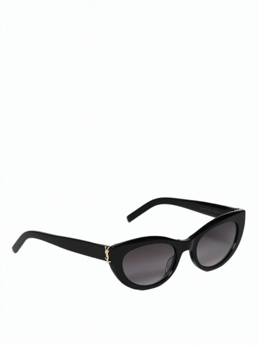 Saint Laurent Black Glossy Acetate Cat-Eye Sunglasses