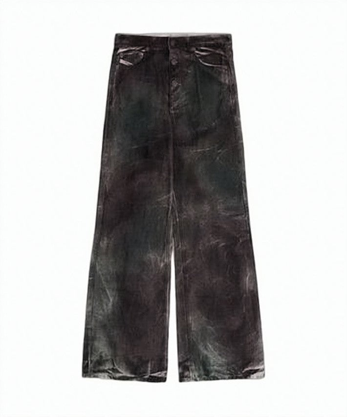 Diesel Straight-Leg Black Pants With Classic Waistband