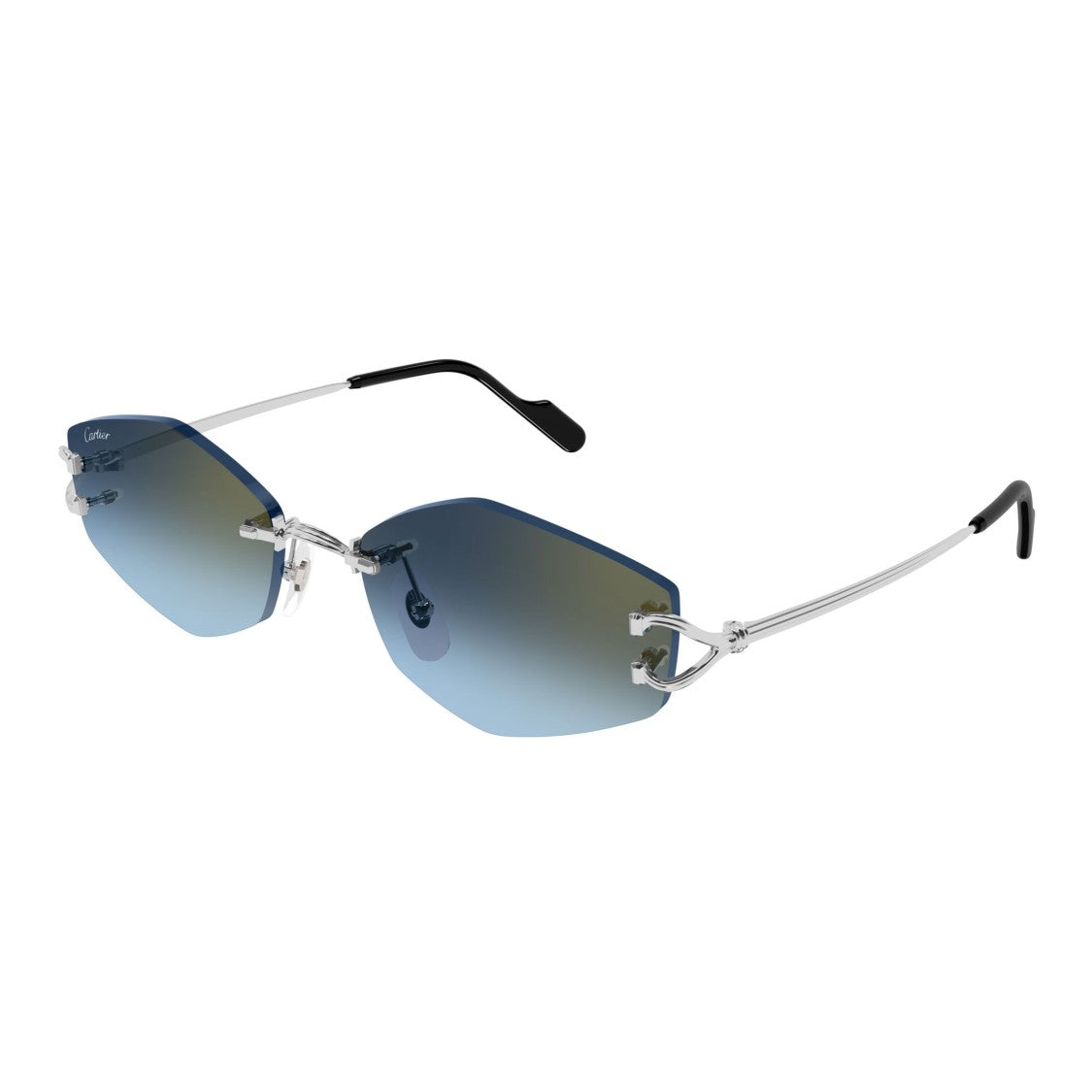 Cartier Rimless Sunglasses With Gradient Lenses And Y-Shaped Temples
