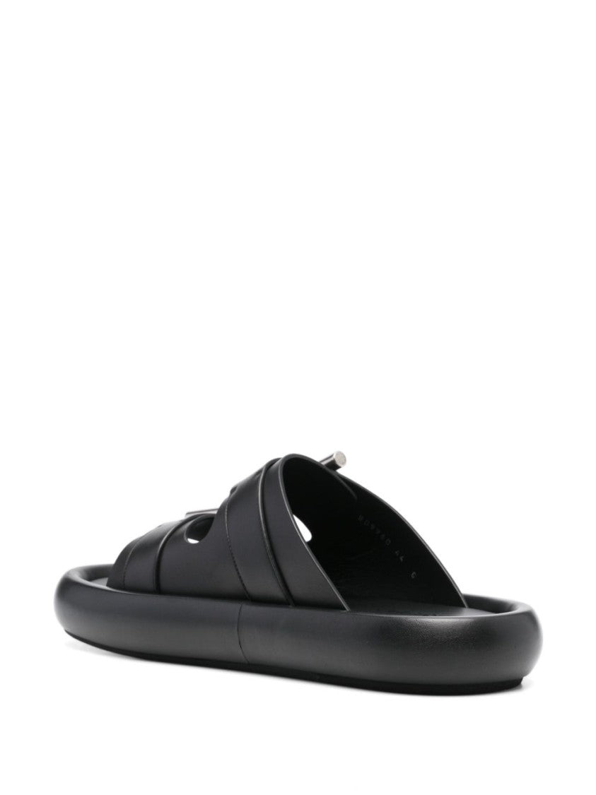 Alexander Mcqueen Double Buckle Black Sandals