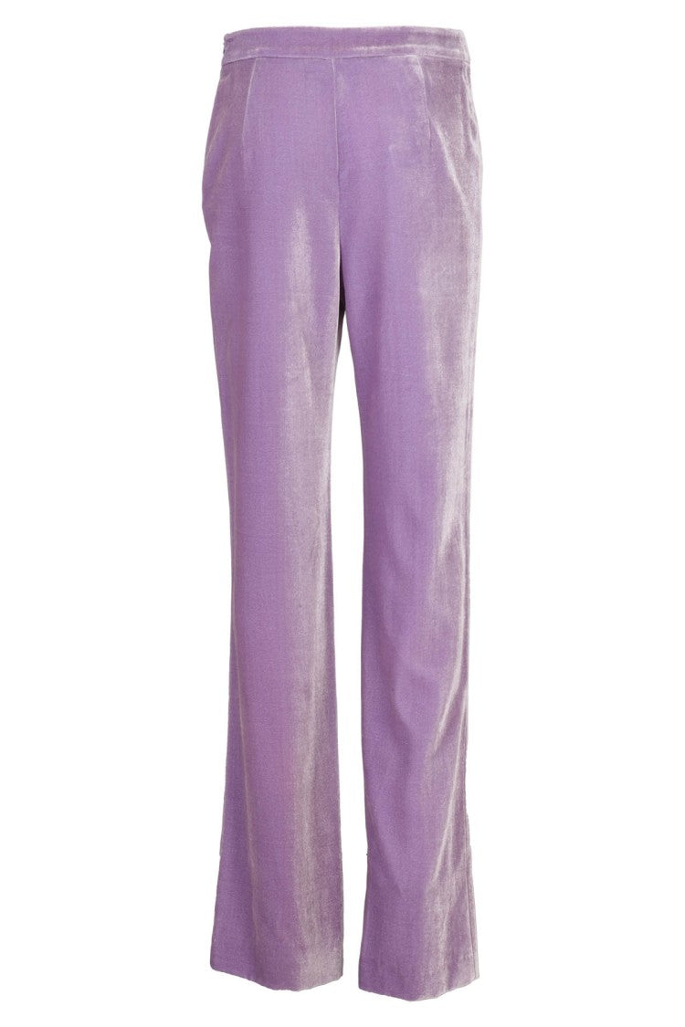 Boutique Moschino High-Waisted Velvet Pants With Elastic Waistband