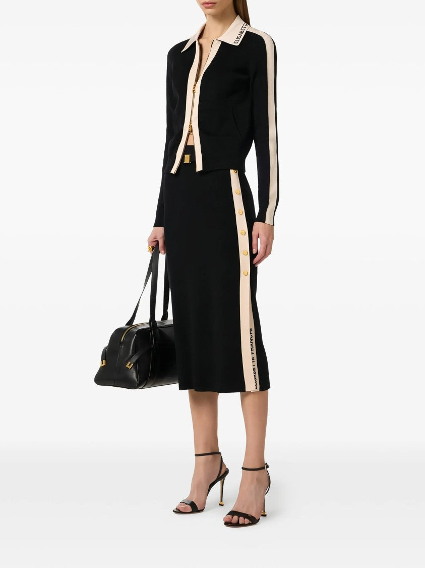Elisabetta Franchi Black Maglia Cotton Top