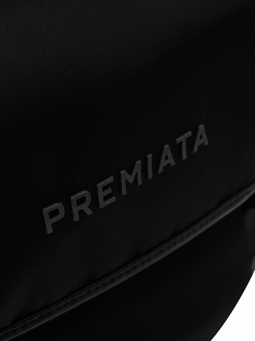 Premiata Nylon Gabardine And Calfskin Black Backpack