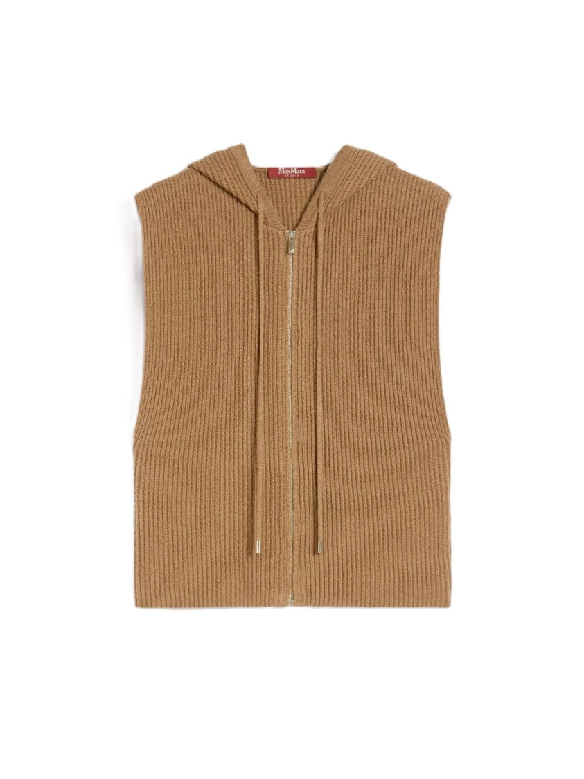 Max Mara Ribbed Knit Vest With Front Zipper