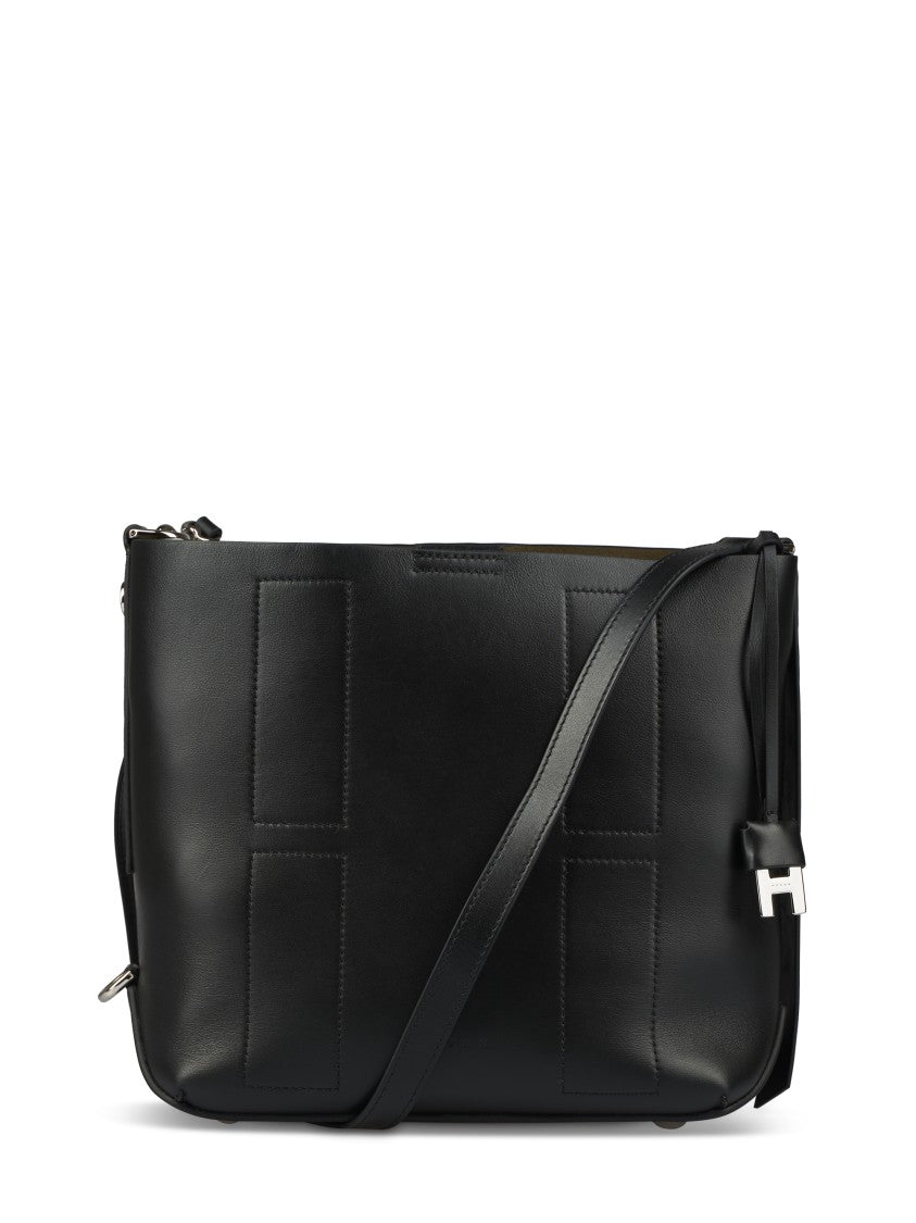 Hogan Black Calf Leather Bag With Shoulder Strap