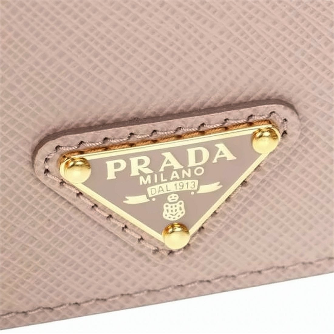 Prada Textured Calf Leather Cardholder With Gold-Tone Logo