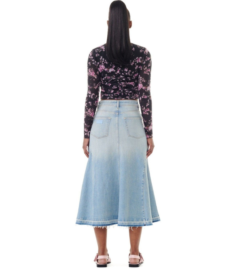 Ganni Light Blue Denim Skirt