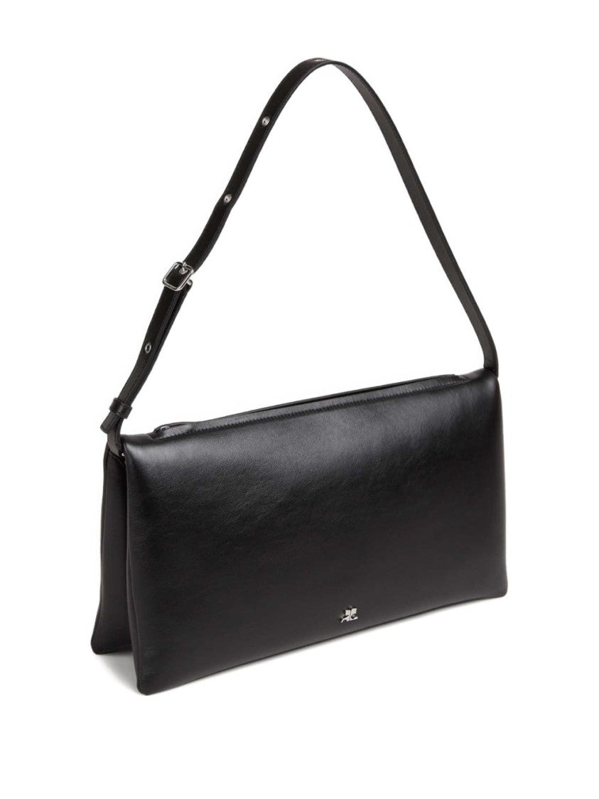 Courrèges Rectangular Black Handbag With Adjustable Shoulder Strap