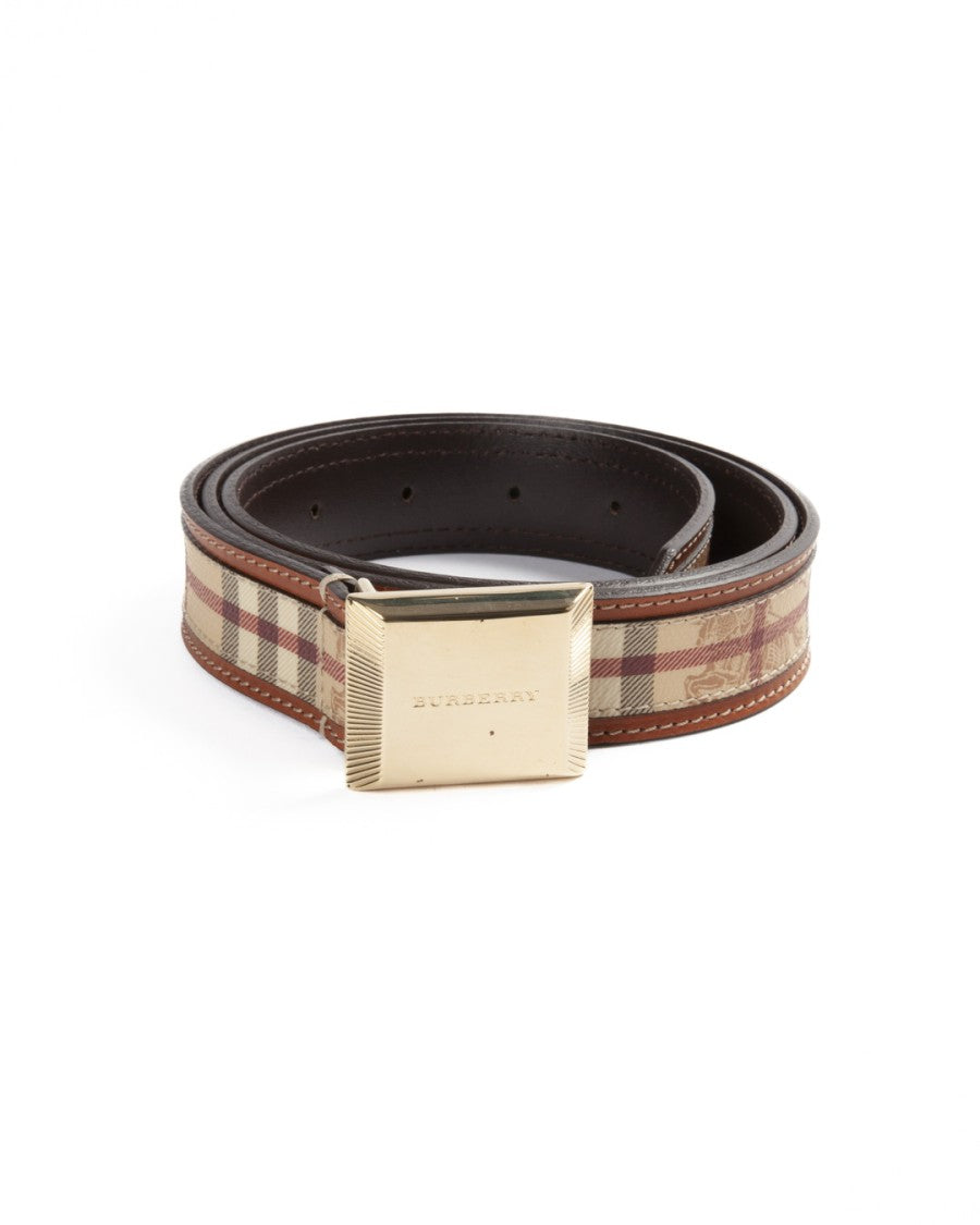 Burberry Beige Brown Check Belt