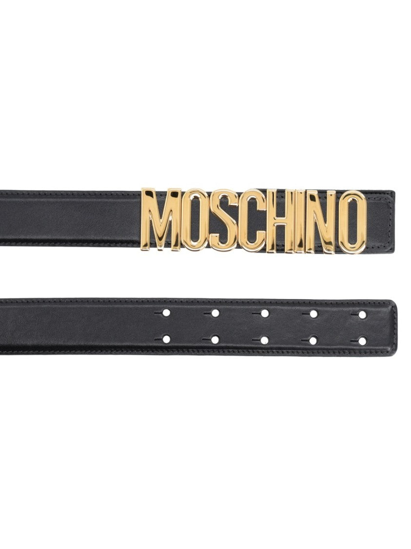 Moschino Black Modern Opulence Leather Belt