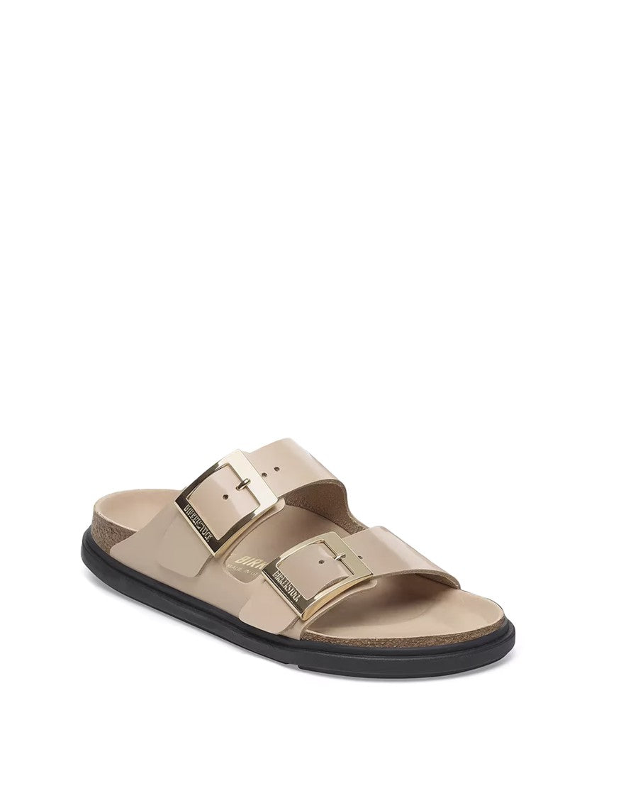 Birkenstock Anatomically Shaped Slip-On Sandals With Lacquered Straps