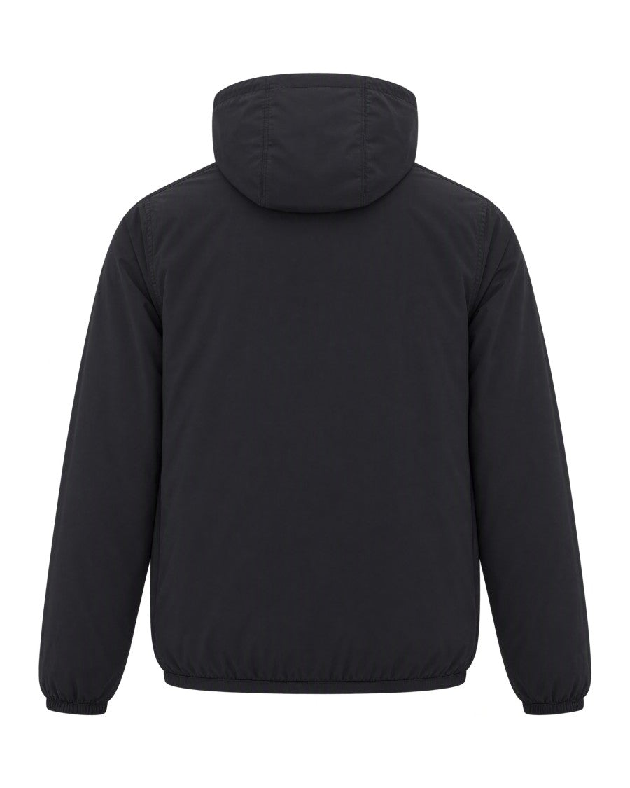 K-Way Warm Black Ripstop Nylon Jacket With Adjustable Hood