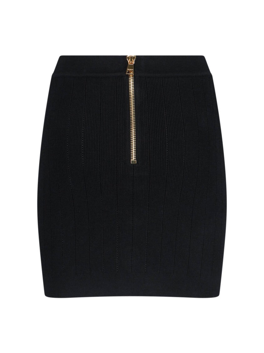 Balmain Mini Knit Skirt – Black
