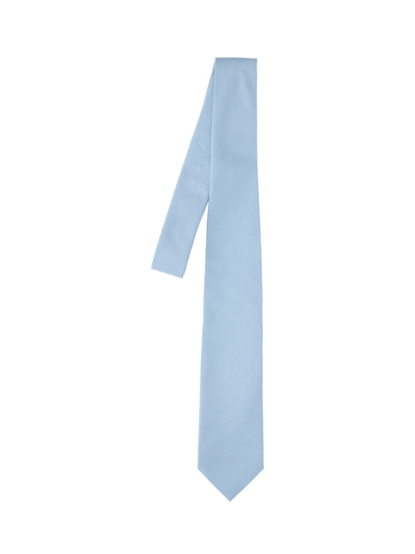 Auralee Adjustable Light Blue Cotton Tie With Classic Design