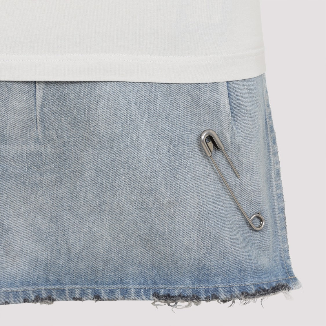 Balenciaga Layered Light Blue Cotton Mini Dress