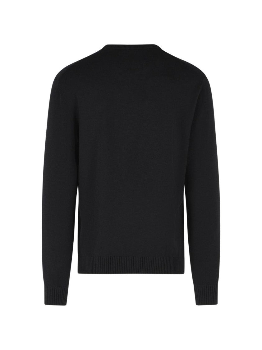 Dolce & Gabbana Black Long-Sleeve Contrasting Script Sweater