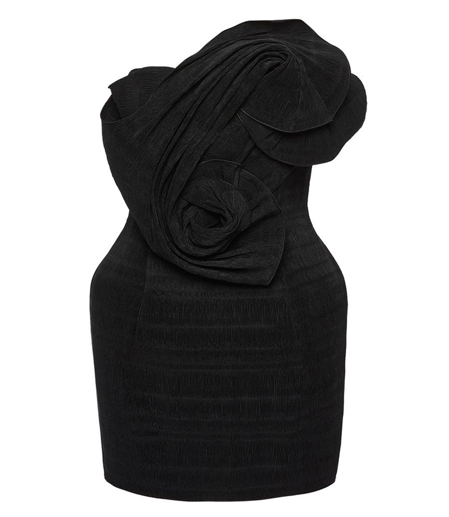 Magda Butrym Sculptural Mini Dress With Oversized Rosette Detail