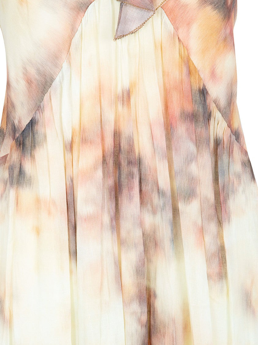 Isabel Marant Étoile Cloud-Print Maxi Dress In Organic Cotton Voile