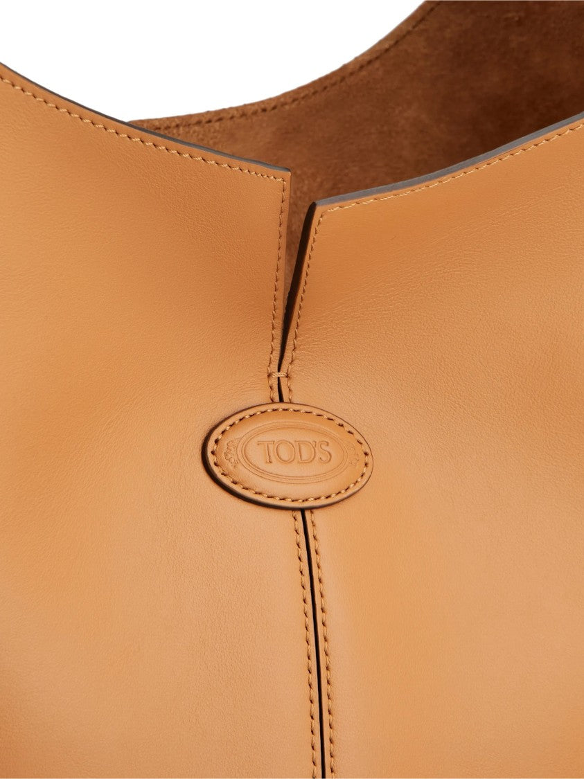 Tod's Tan Structured Leather Shoulder Bag