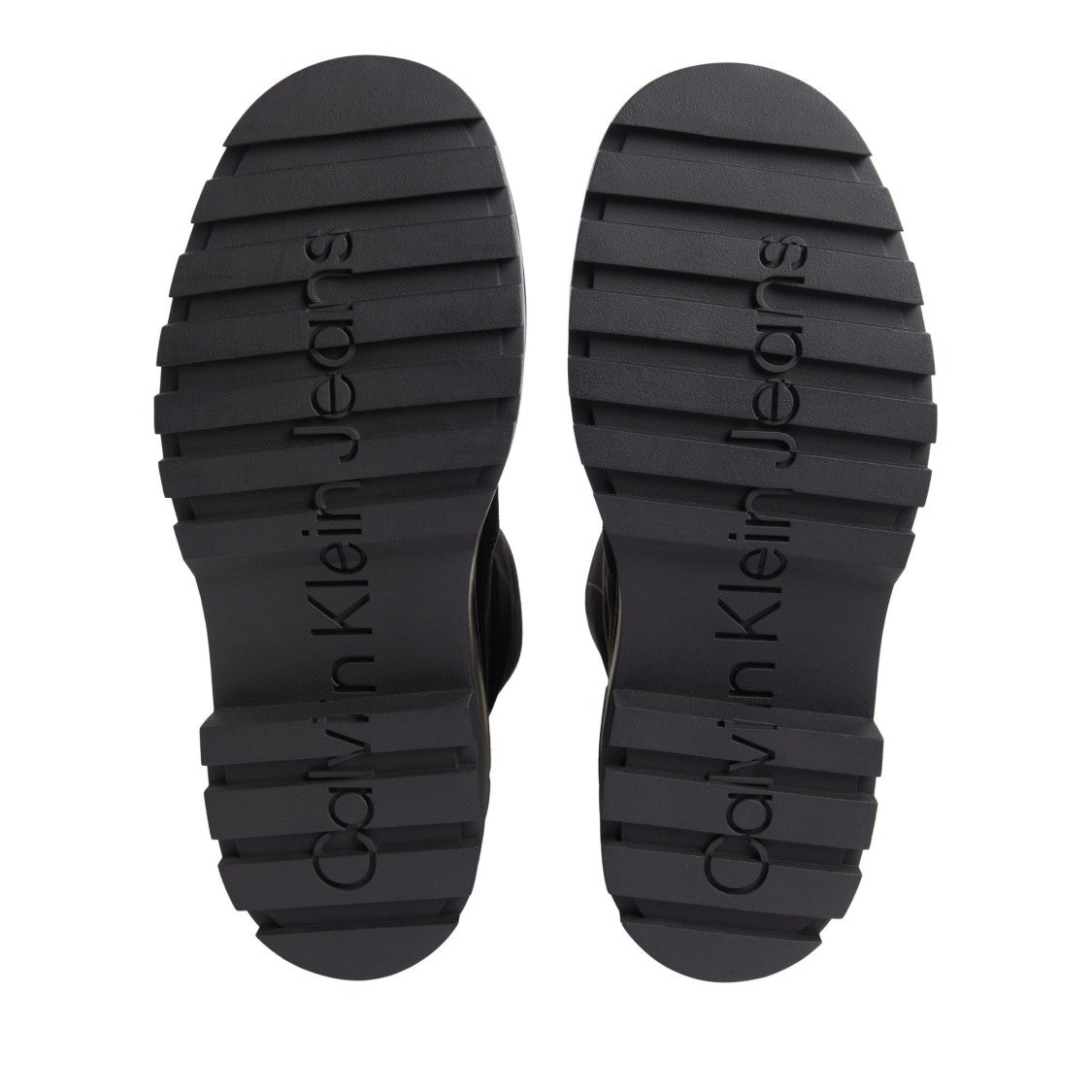 Calvin Klein Jeans Black Flatform Minimalist Design Chunky Sole Ankle Boots