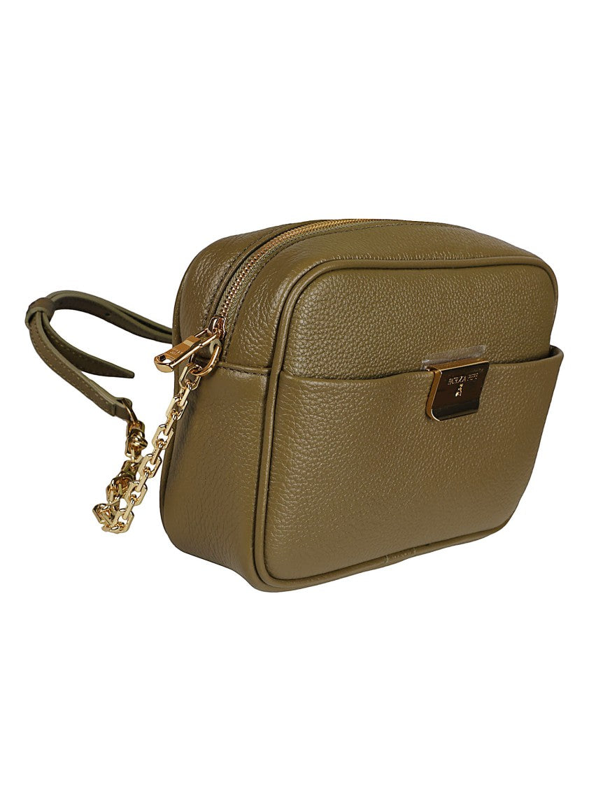 Patrizia Pepe All Day Textured Calfskin Chain Crossbody Bag