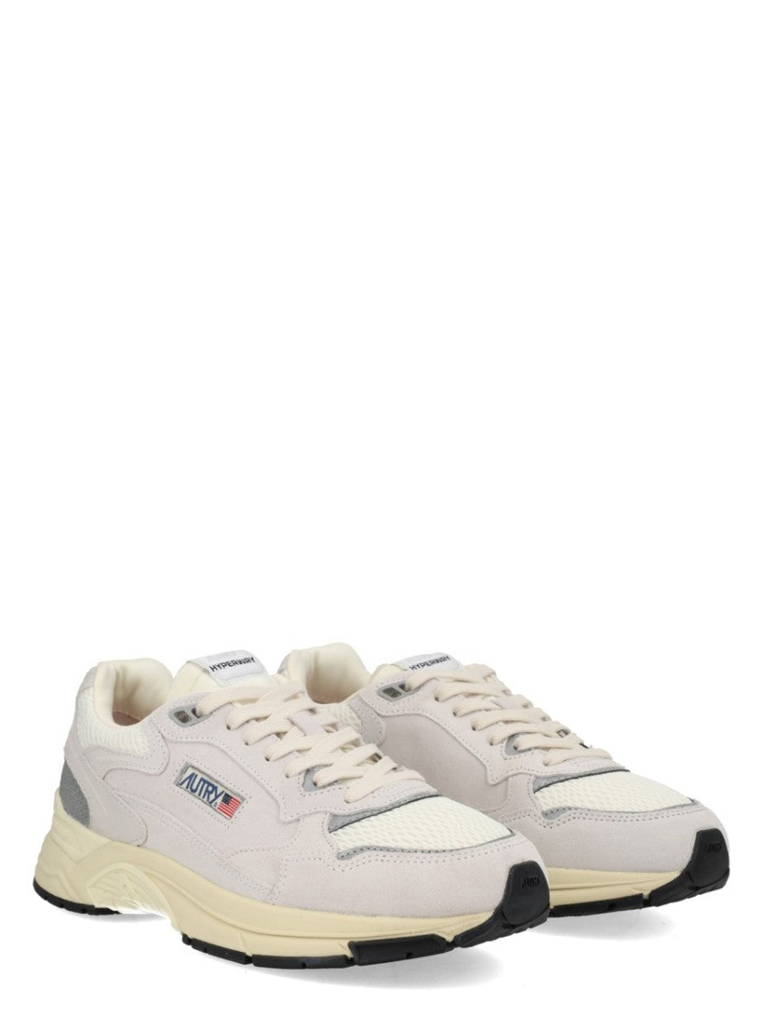 Autry Hyperway Layered Suede Cow Leather Sneakers