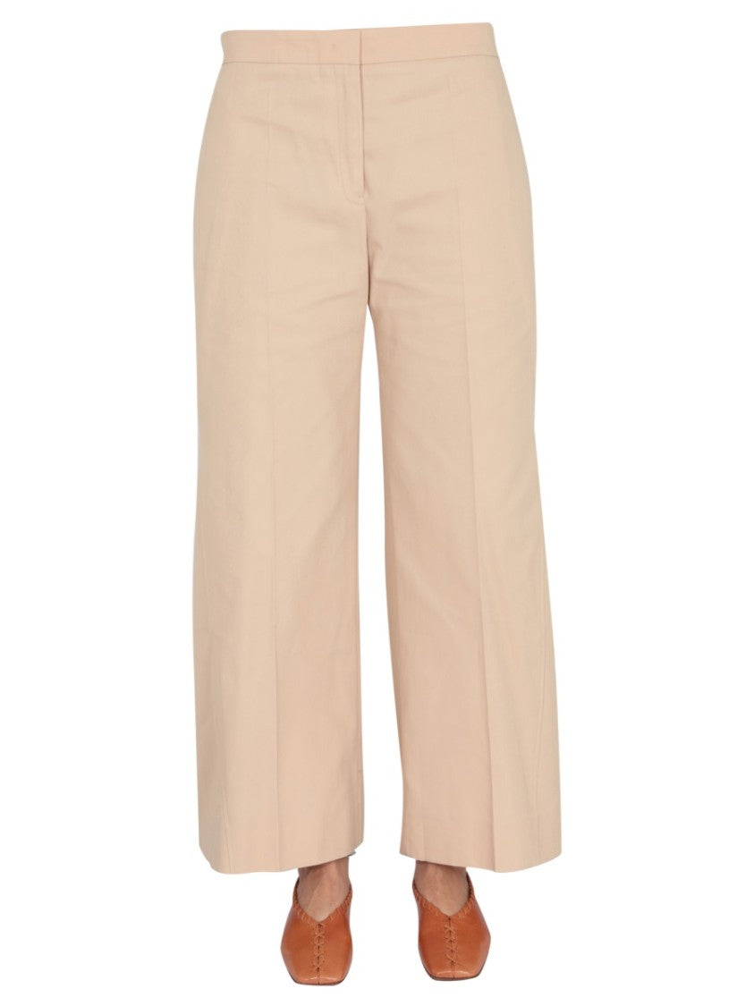 Jil Sander High-Waisted Wide-Leg Trousers With Front Closure