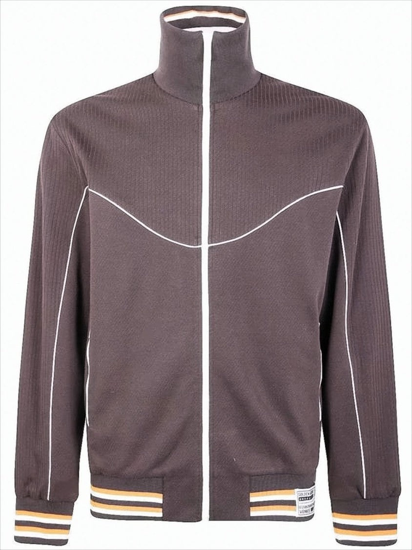 Golden Goose High-Collar Brown Jacket With Contrasting Piping