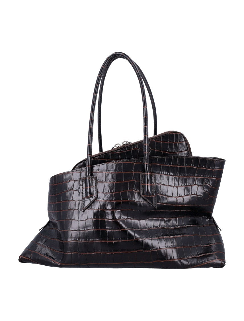 The Attico La Passeggiata Medium Croc-Embossed Tote Bag