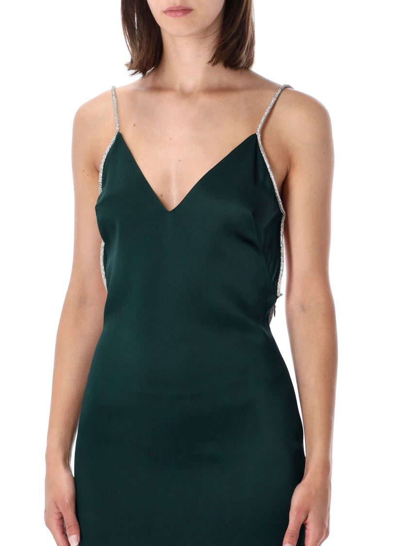 Tom Ford Maxi Evening Dress With Crystal Chain Embellishments