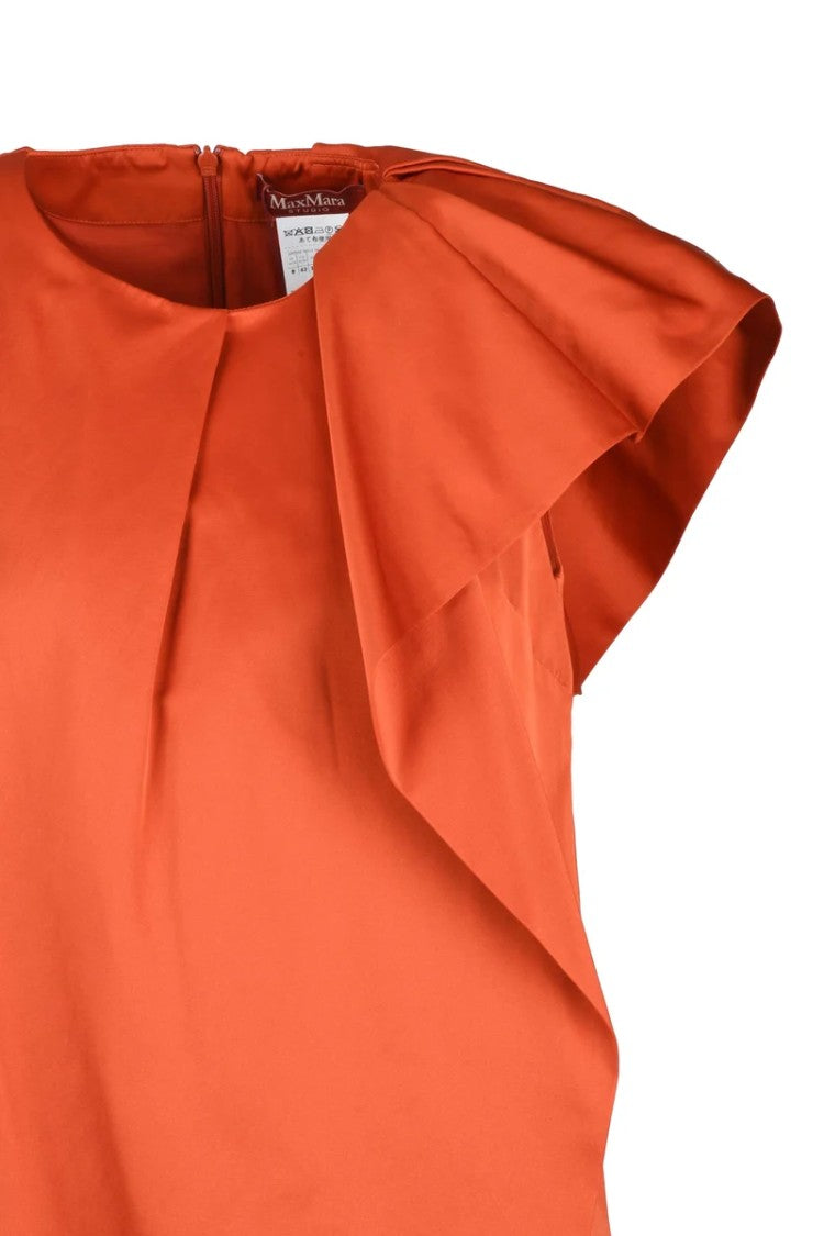 Max Mara Asymmetrical Ruffle Detail Mini Dress