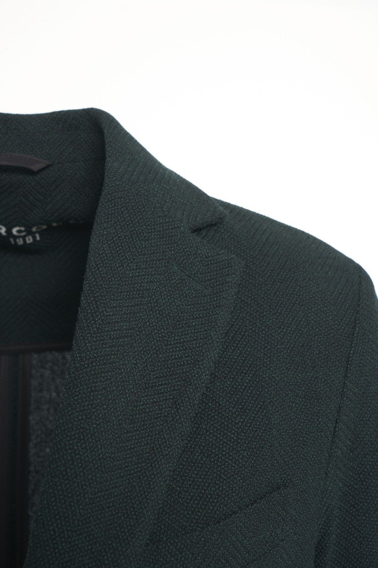 Circolo 1901 Single-Breasted Green Blazer With Fine Knit Texture
