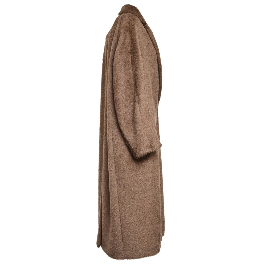 Max Mara Long Pile Wool-Alpaca-Cashmere Blend Coat With Oversized Fit