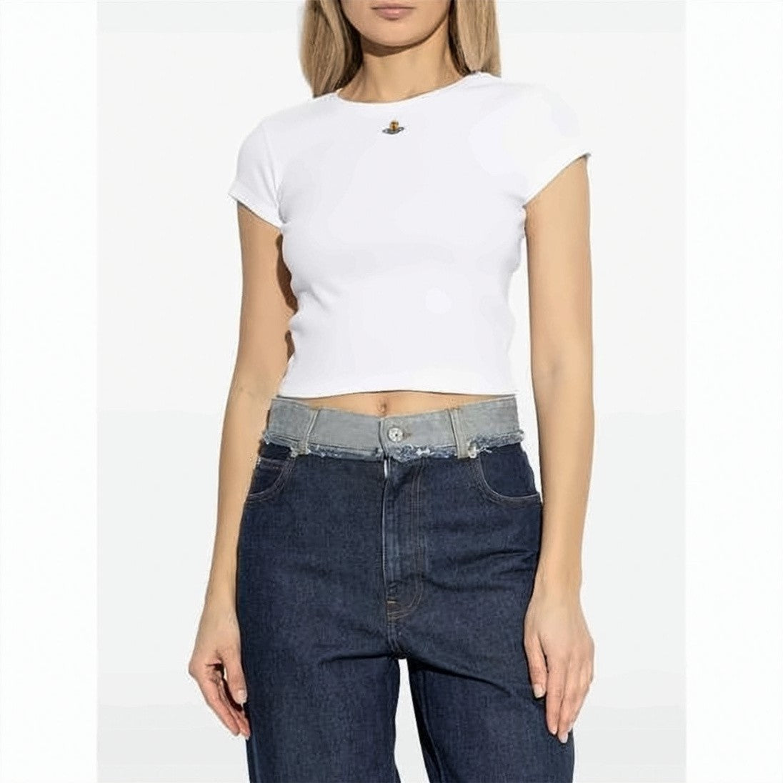 Vivienne Westwood Fitted Crop Top With Classic Round Neckline