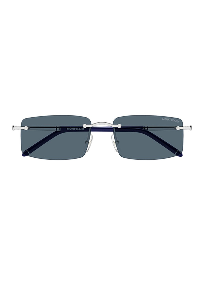 Montblanc Mb0443s Rimless Rectangular Silver Sunglasses