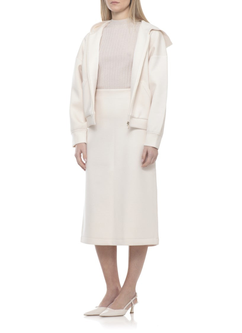 Fabiana Filippi Ivory Lightpoint Detail Zip Hoodie