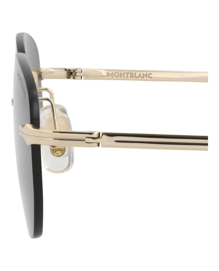 Montblanc Round-Frame Metal Sunglasses
