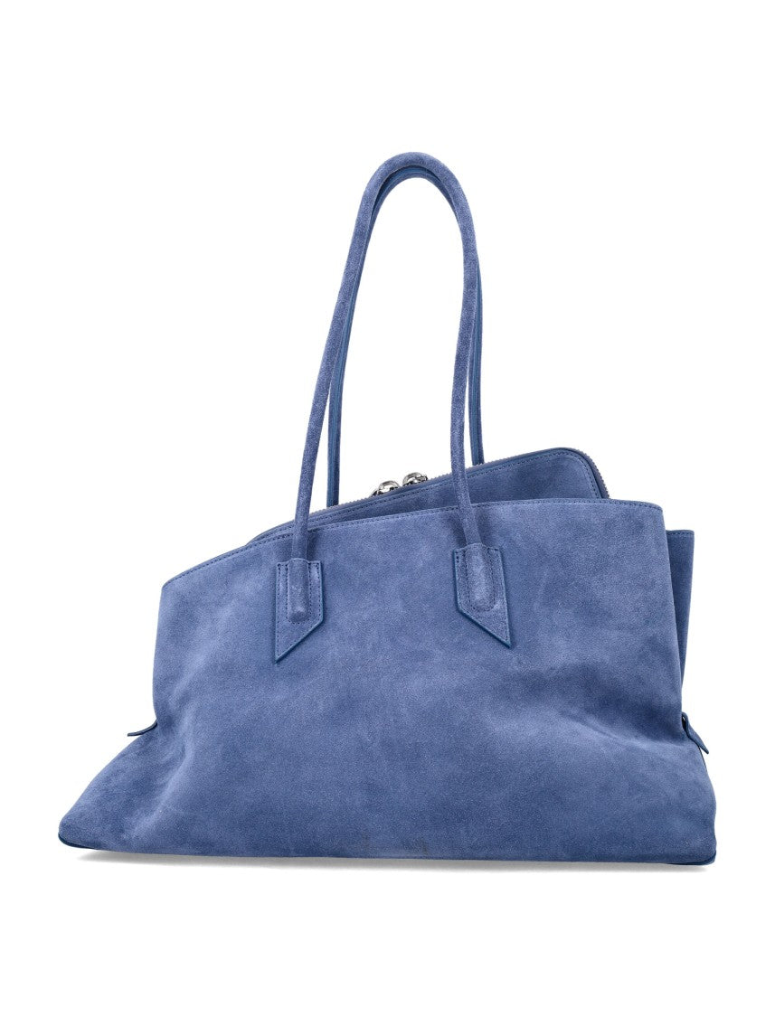 The Attico Medium Suede Tote With Architectural Asymmetrical Design