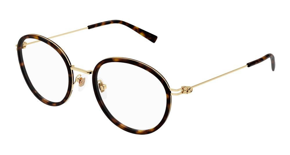 Gucci Havana Tortoiseshell Frame Round Eyeglasses
