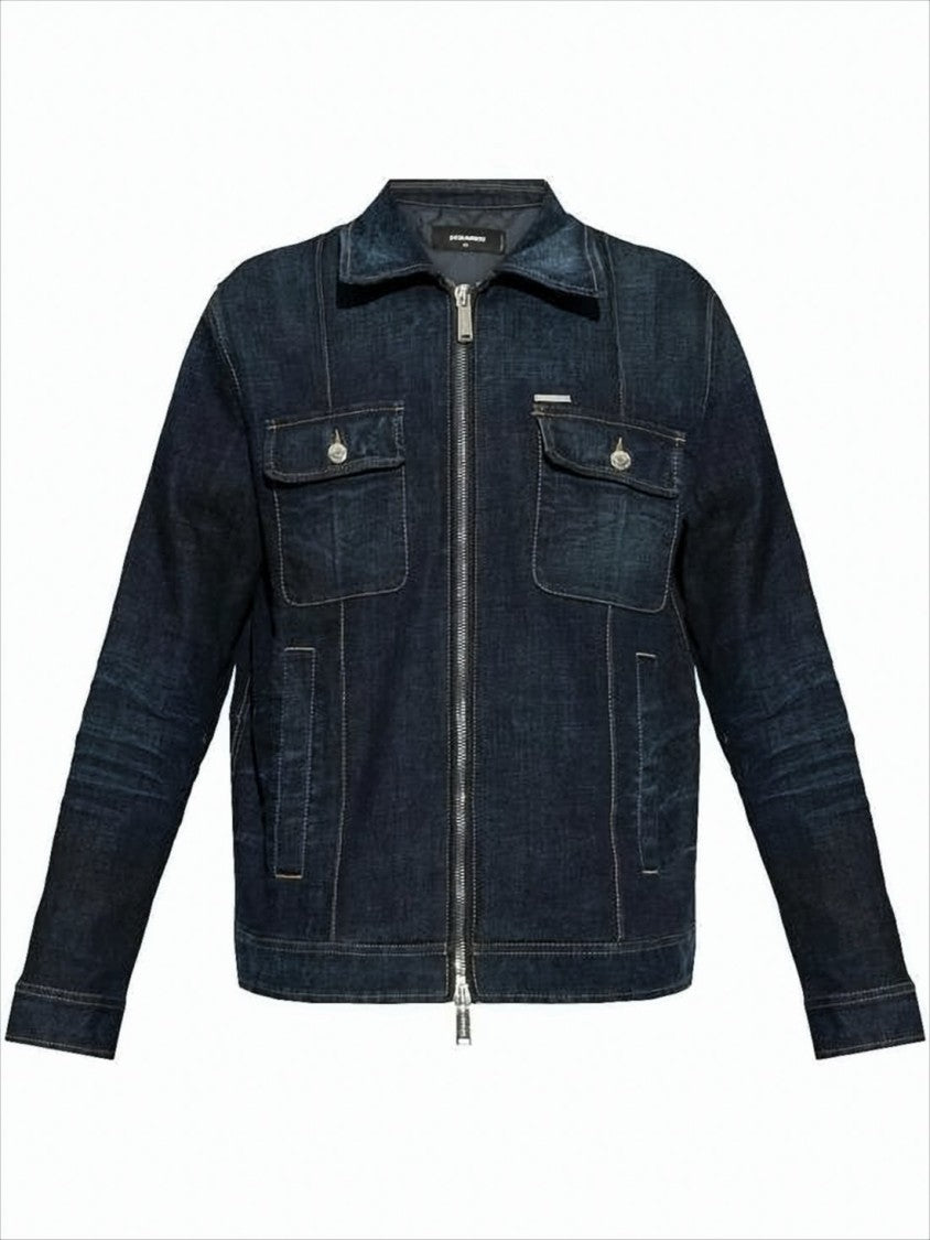Dsquared2 Classic Denim Jacket With Front Zip