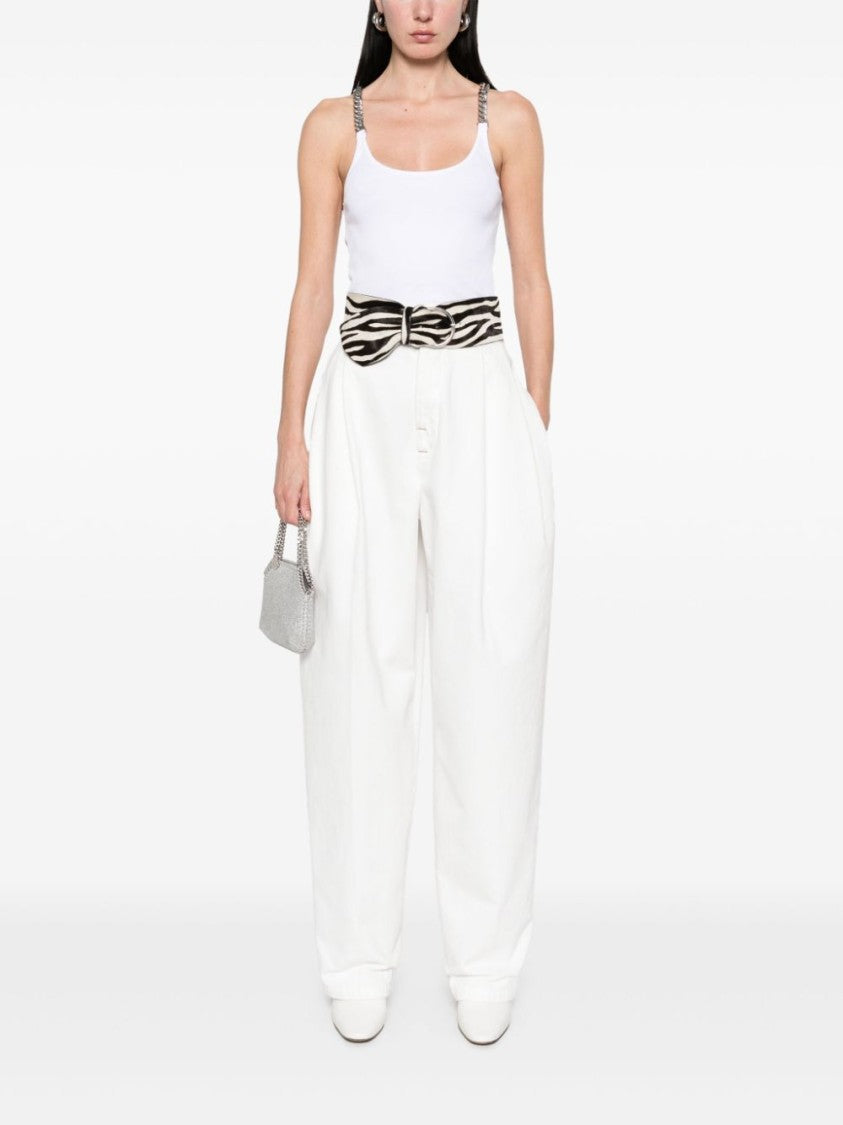 Stella Mccartney Sleeveless White Tank With Chain Detail Straps