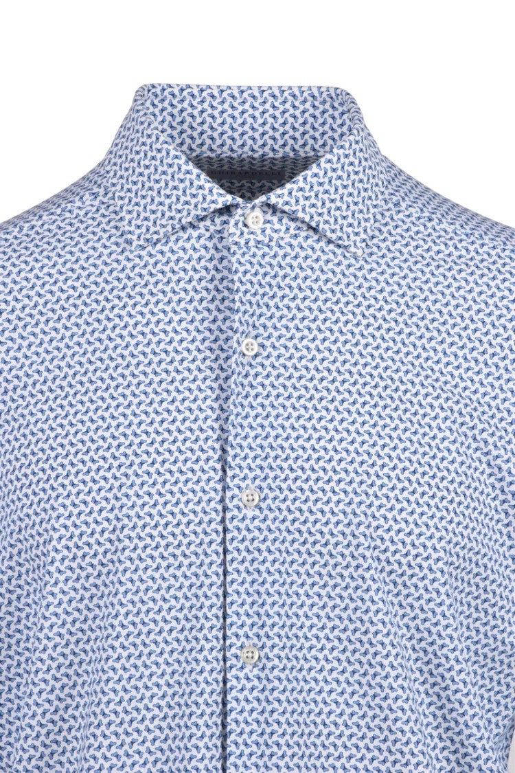 Ghirardelli Next White/Sky Blue Polyamide Elastane Men's Next Shirt