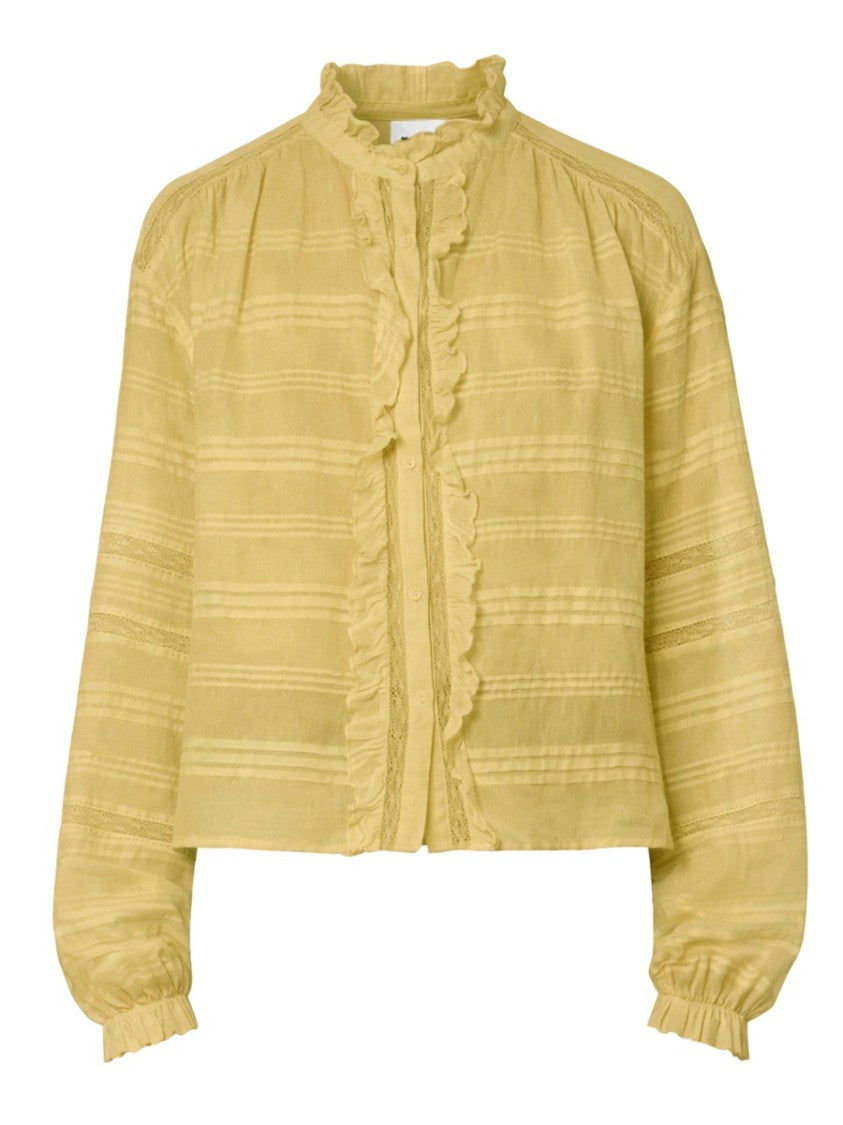 Isabel Marant Étoile Peline Yellow Ruffled Trim Shirt