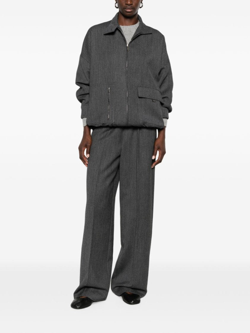 Fabiana Filippi Grey Boxy Oversized Textured Weave Coat