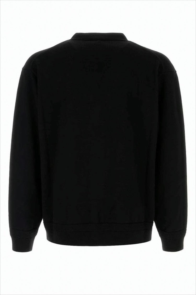 Kenzo Cropped Black Wool Cardigan With V-Neckline And Embroidered Detail