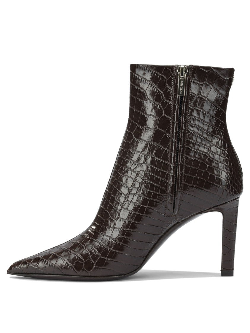 Jimmy Choo "Frankie" Zippered Ankle Boots 85Mm